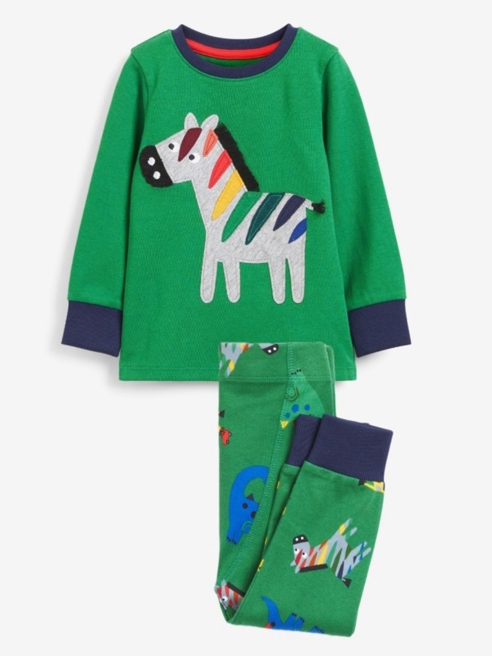 Next Green Zebra Long Pajama Set